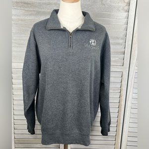 HERSHEY'S Men's Quarter Zip Sweatshirt Charcoal Gray-Medium